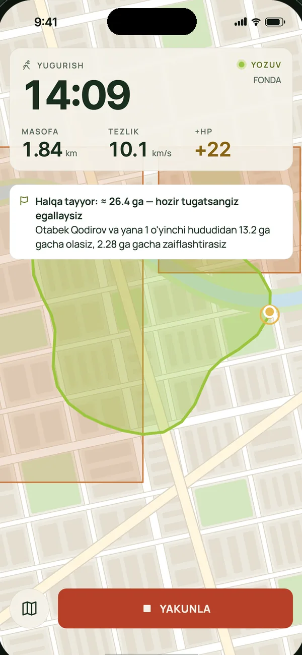 Egalla ilovasi ekrani